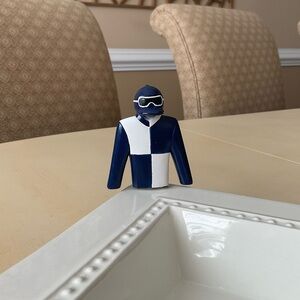 Jockey Silks Platter Decoration - Navy & White 🐎